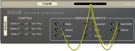 Euclid back panel with CV cables connected.