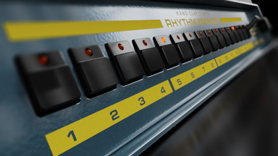 Close-up of the step sequencer in Hand Clap Studio