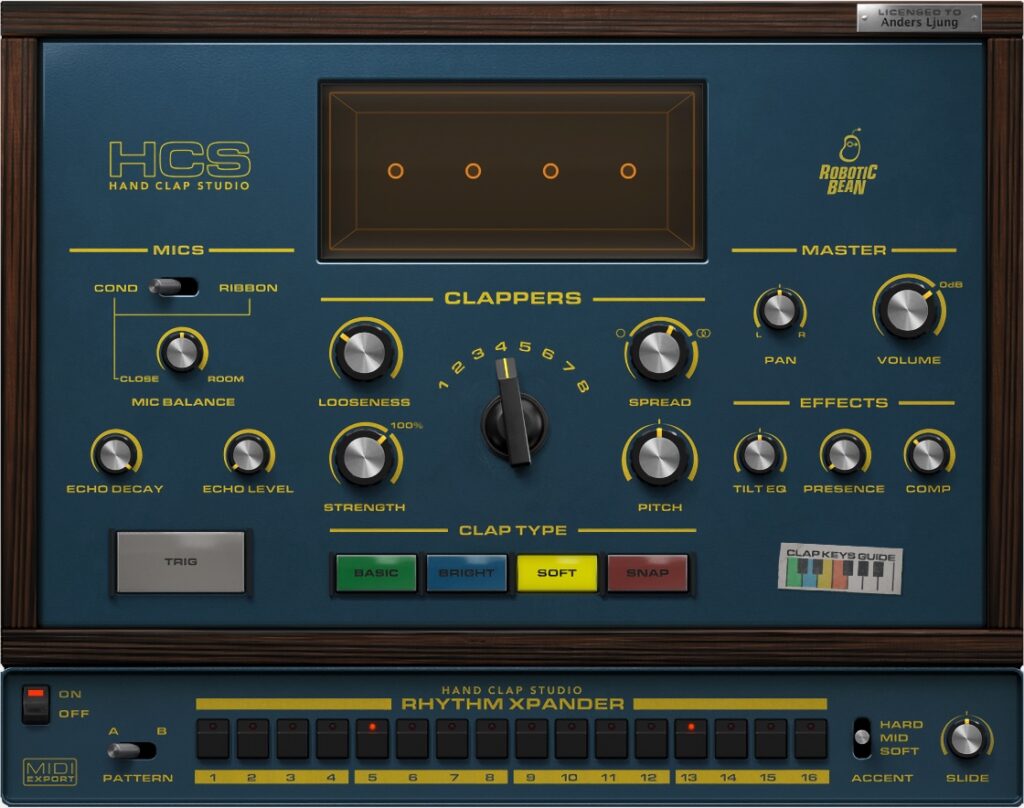 Hand Clap Studio GUI.