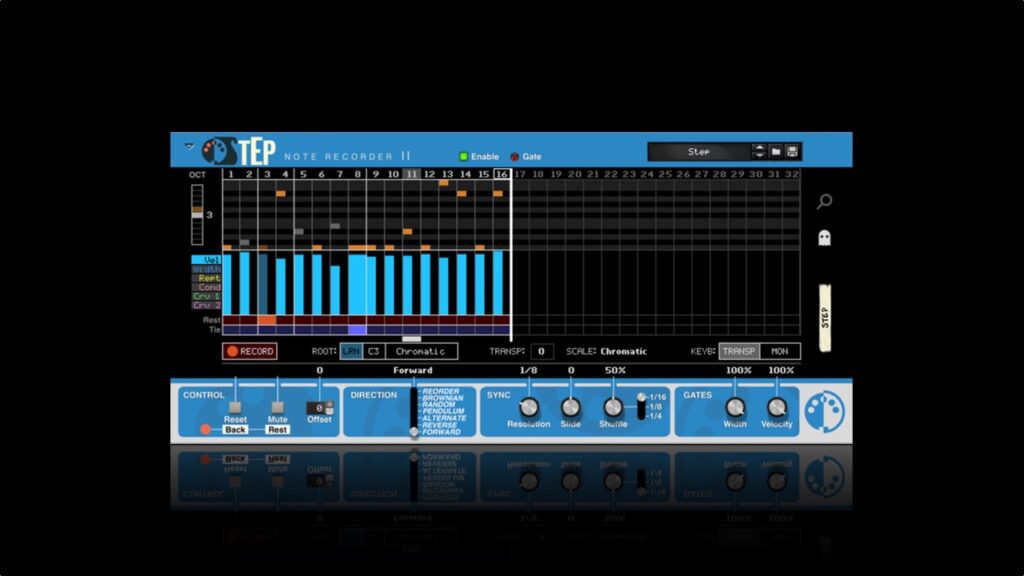 Step Note Recorder interface